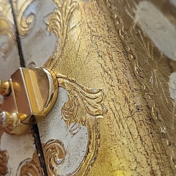 Delill Italian Gold Leaf Handpainted Box Purse Bag Wooden Made in Italy Vintage - Picture 4 of 12